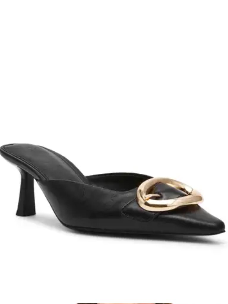 Steve Madden Lisbeth Pointed Toe Mule (Women) Black Leather 8 Nwot
